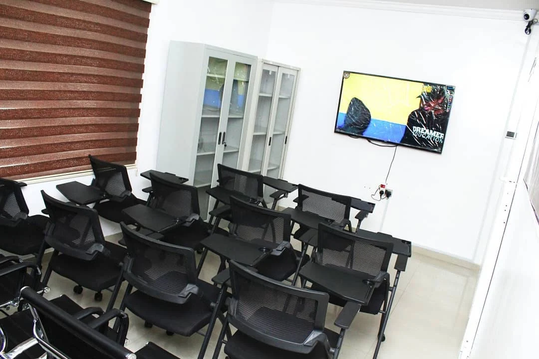 Bright, equipped training and meeting room at The MAC Center